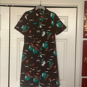 Ladies Brown, Green & Orange Floral Vintage Dress!